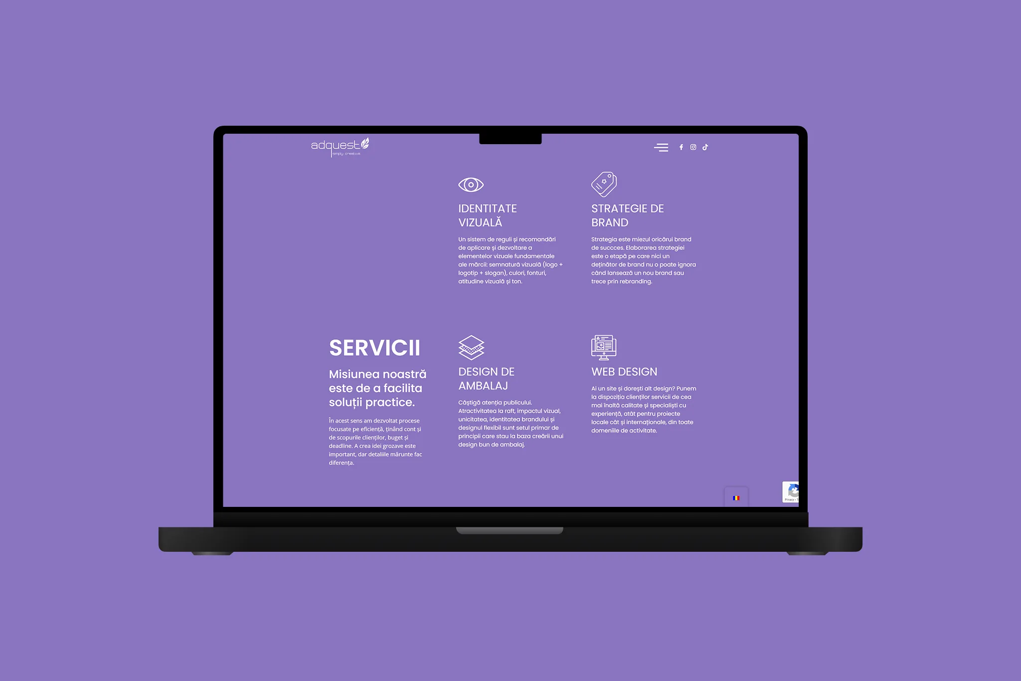 AdQuest — agenție creativă de identitate și design, site construit de Acid Studios