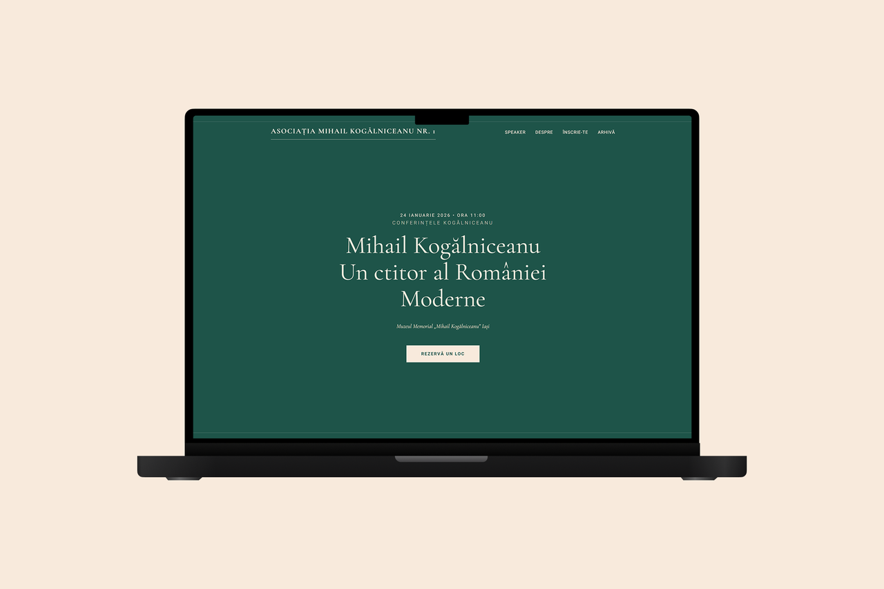 Asociația M. Kogălniceanu — site pentru eveniment cultural, construit de Acid Studios
