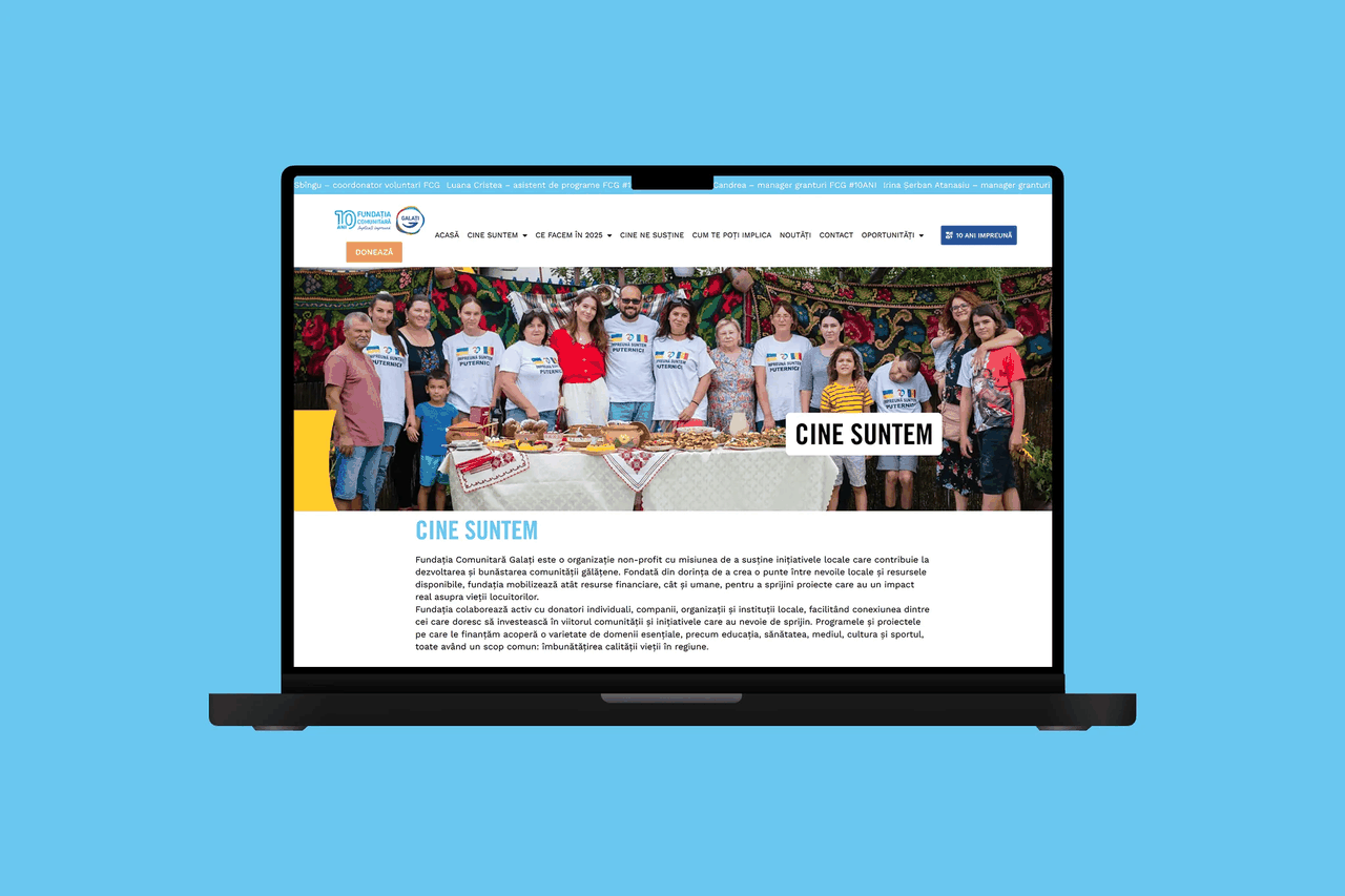 Fundația Comunitară Galați — site pentru ONG, construit de Acid Studios
