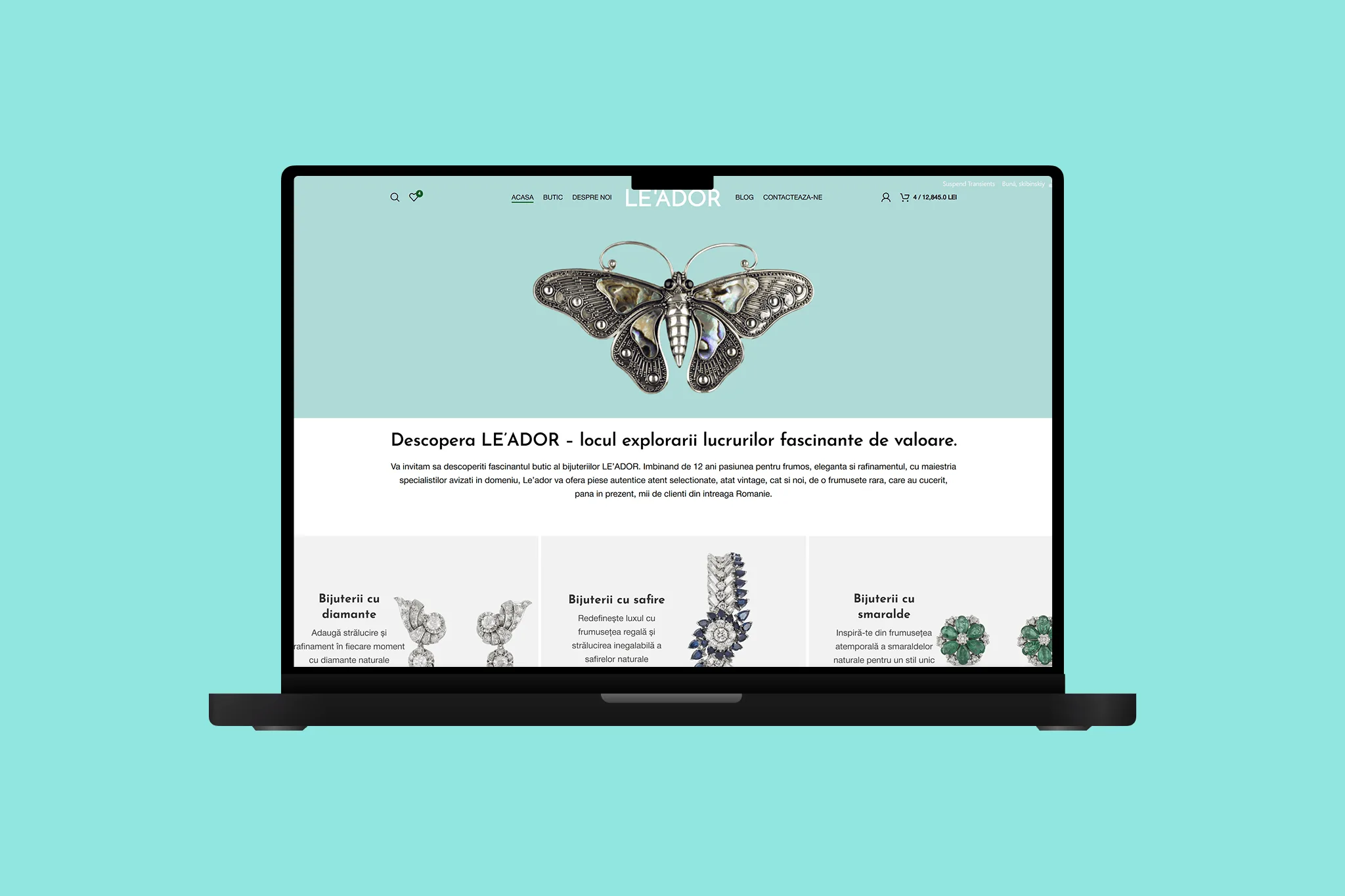 LE'ADOR — magazin online de bijuterii fine, construit de Acid Studios