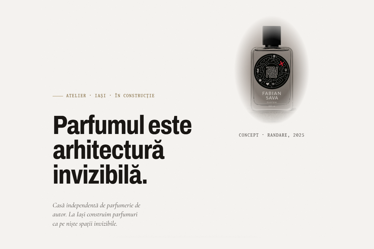 Maison Fabian Sava — landing de brand pentru o casă de parfumerie de autor, proiectat de Acid Studios