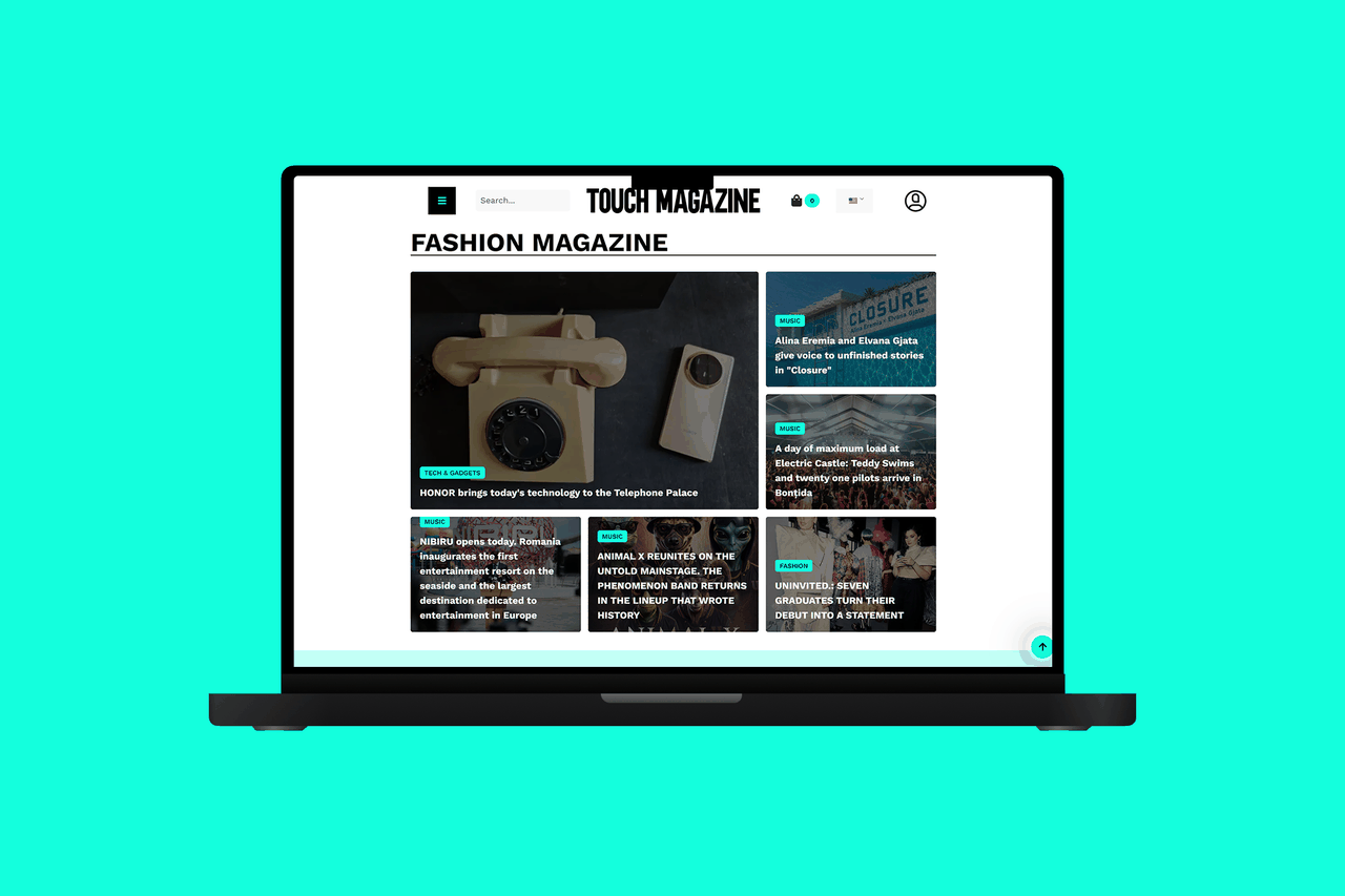 Touch Magazine — site pentru revistă online de fashion, construit de Acid Studios
