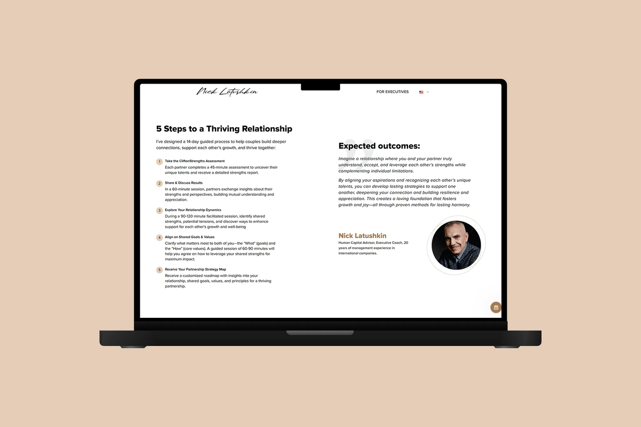 Vital Partnerships — site pentru coaching de cuplu, construit de Acid Studios